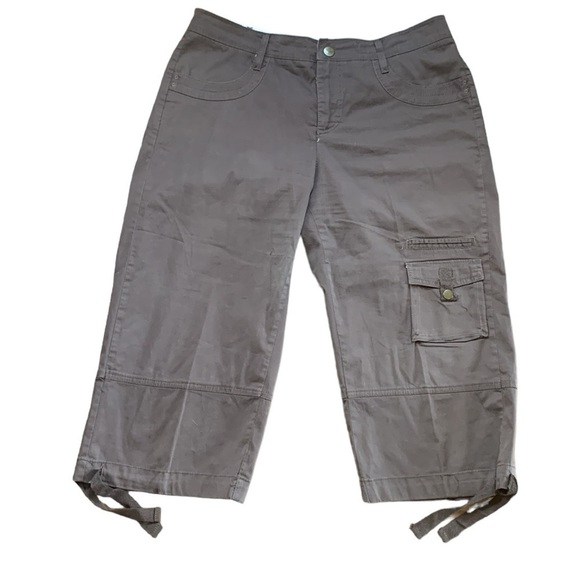 Lee One True Fit Brown Low Waist Cargo Capri Pant Size 32 - Picture 1 of 8